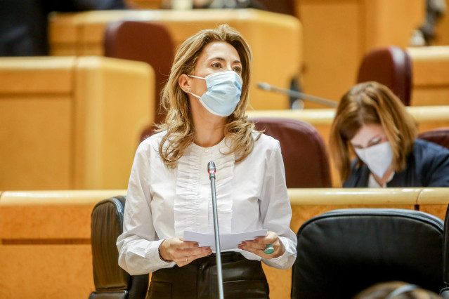 Archivo - La ministra de Transportes, Movilidad  y Agenda Urbana, Raquel Sánchez, en una sesión de control al Gobierno, en el Senado, a 1 de febrero de 2022, en Madrid (España).