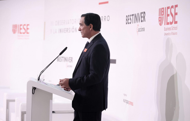 Archivo - El presidente de Inverco, Ángel Martínez-Aldama, interviene en la presentación del III Observatorio del Ahorro y la Inversión en España, en el Palacio de la Bolsa, a 18 de noviembre de 2021, en Madrid, (España).