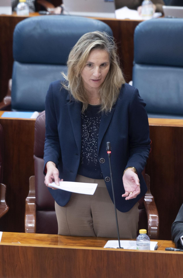 Archivo - La consejera de Medio Ambiente, Ordenación del Territorio y Sostenibilidad de la Comunidad de Madrid, Paloma Martín, durante un pleno de la Asamblea de Madrid, a 2 de diciembre de 2021, en Madrid (España). Para este pleno está previsto el debate