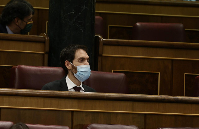 El diputado de UPN por Navarra en el Congreso de los Diputados, Sergio Sayas, en una sesión plenaria en el Congreso
