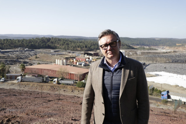 El portavoz del Grupo Parlamentario Vox en Andalucía, Manuel Gavira, en Nerva (Huelva).