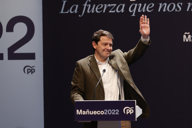 Fernández Mañueco en el mitin en Soria.