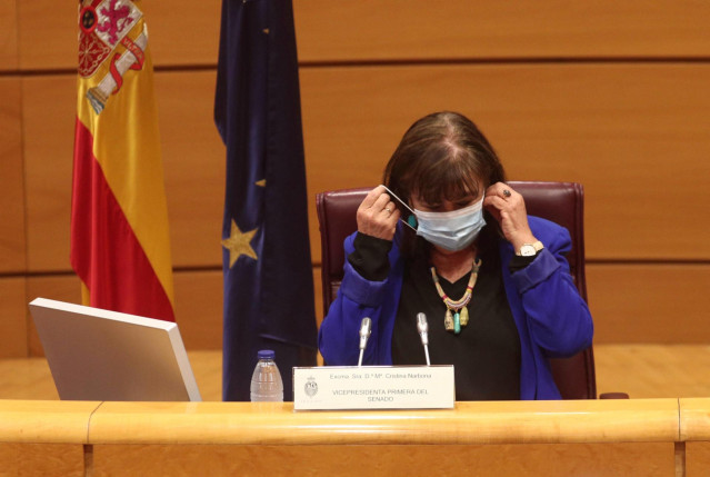 Archivo - La vicepresidenta primera y portavoz de la Mesa del Senado, Cristina Narbona, durante la inauguración de la jornada de trabajo para impulsar la reforma del sistema de financiación territorial, autonómica y local, organizada en la Sala de Europa