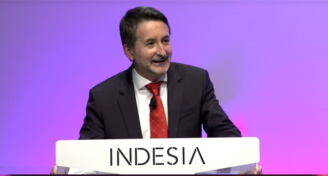 El consejero delegado de Repsol, Josu Jon Imaz, durante la presentación de IndesIA, la asociación de ocho grandes compañías españolas para impulsar el uso de la IA en la industria