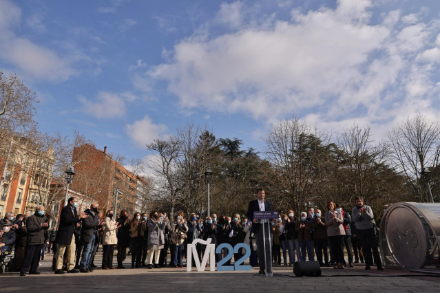 Fernández Mañueco interviene en un acto público en Palencia.