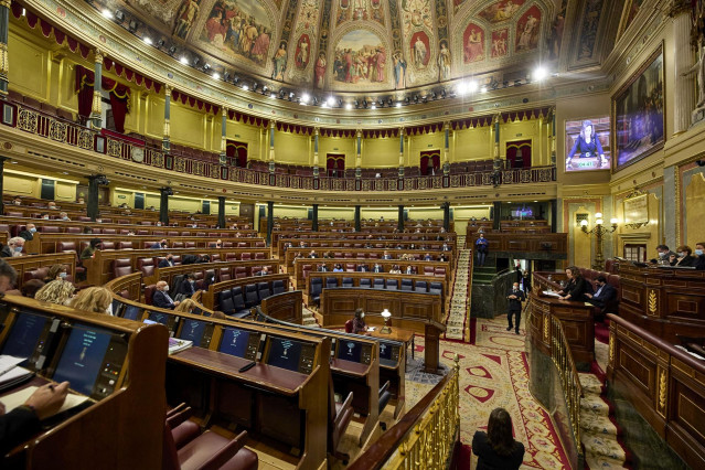 Vista general de una sesión plenaria en el Congreso de los Diputados.