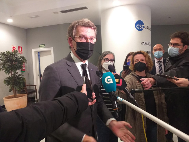 El presidente de la Xunta, Alberto Núñez Feijóo, en el Círculo de Empresarios de Galicia, en Vigo.