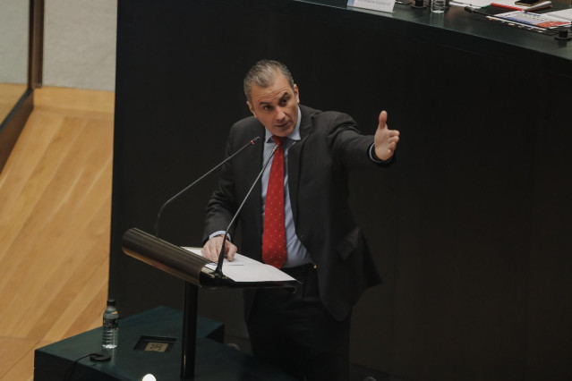 El portavoz de Vox en el Ayuntamiento de Madrid, Javier Ortega Smith, interviene en el Pleno