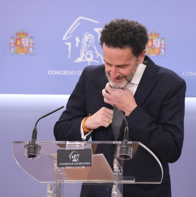 El vicesecretario general y portavoz de Ciudadanos, Edmundo Bal, interviene en una rueda de prensa