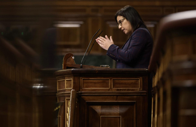 La diputada del PP, Ana Belén Vázquez, interviene en una sesión plenaria en el Congreso de los Diputados, a 16 de febrero de 2022, en Madrid (España).