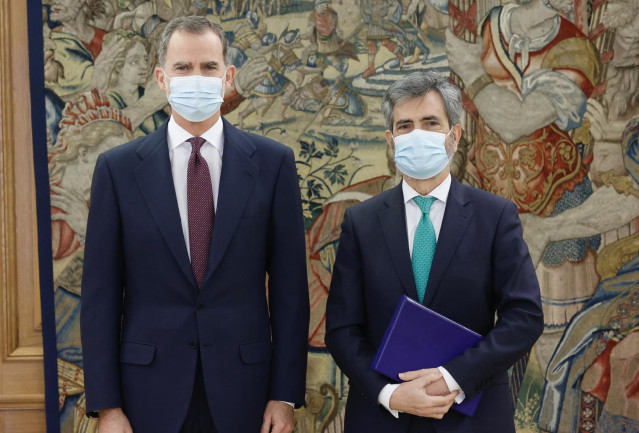 El Rey Felipe VI y el presidente del Tribunal Supremo y del CGPJ, Carlos Lesmes
