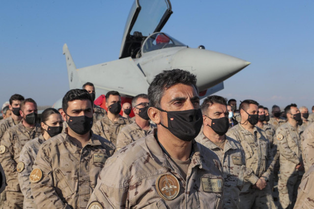 Militares españoles del Ejército del Aire en la base 'Graf Ignatievo' de Bulgaria