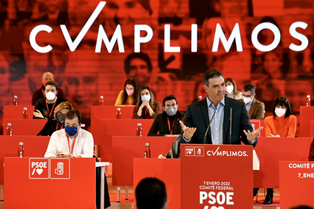 Archivo - El secretario general del PSOE, Pedro Sánchez,  en el último Comité Federal el 7 de enero de 2022.