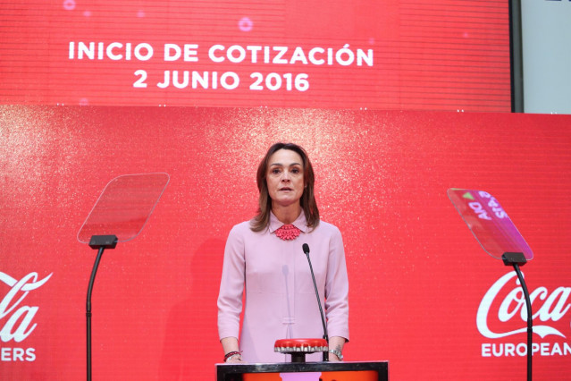 Archivo - Sol Daurella, la presidenta de Coca-Cola European Partners, en la salida a bolsa de la compañía