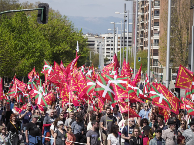 Manifestación en Pamplona por el Aberri Eguna 2022