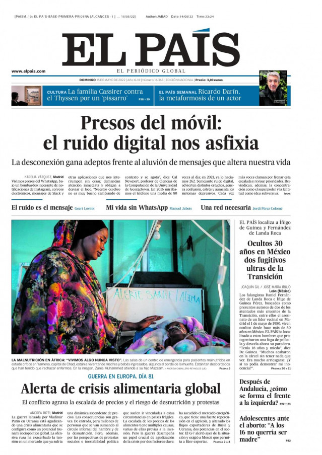 Portada de El País.