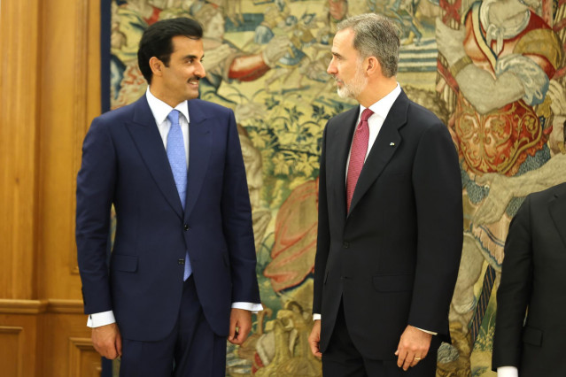 El Rey Felipe y el emir de Qatar, Tamim bin Hamad al Thani