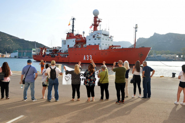 El Hespérides a su llegada a Cartagena