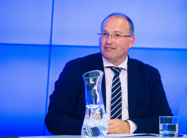 El vicesecretario de Organización Territorial, Miguel Tellado, durante la reunión del Comité Ejecutivo Nacional del PP, en la sede del partido, a 23 de mayo de 2022, en Madrid (España)