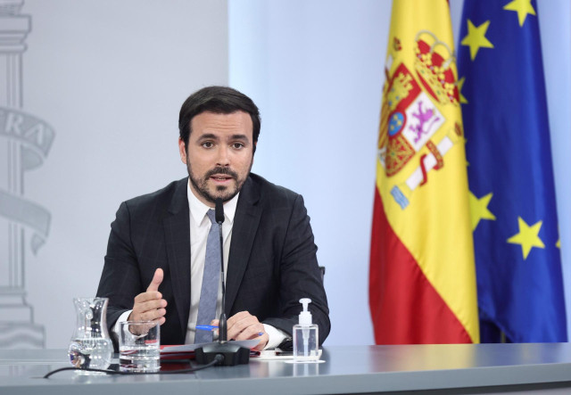 El ministro de Consumo, Alberto Garzón, interviene en la comparecencia tras el Consejo de Ministros celebrado en Moncloa, a 31 de mayo de 2022, en Madrid (España).