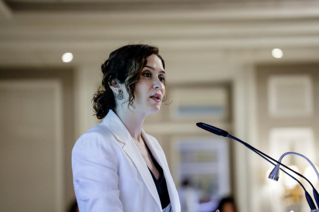 La presidenta de la Comunidad de Madrid, Isabel Díaz Ayuso, interviene en el VIII Foro Guadarrama