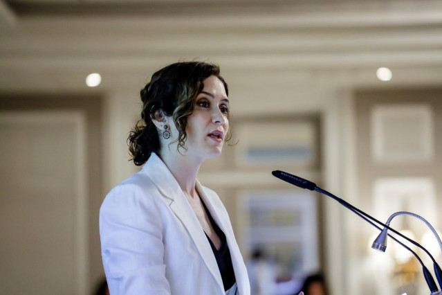La presidenta de la Comunidad de Madrid, Isabel Díaz Ayuso, interviene en el VIII Foro Guadarrama