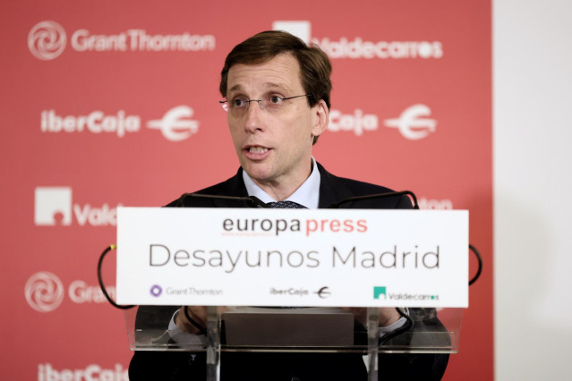 El alcalde de Madrid, José Luis Martínez-Almeida, interviene en un Desayuno Informativo de Europa Press, en el Hotel Villa Magna, a 6 de junio de 2022, en Madrid (España).
