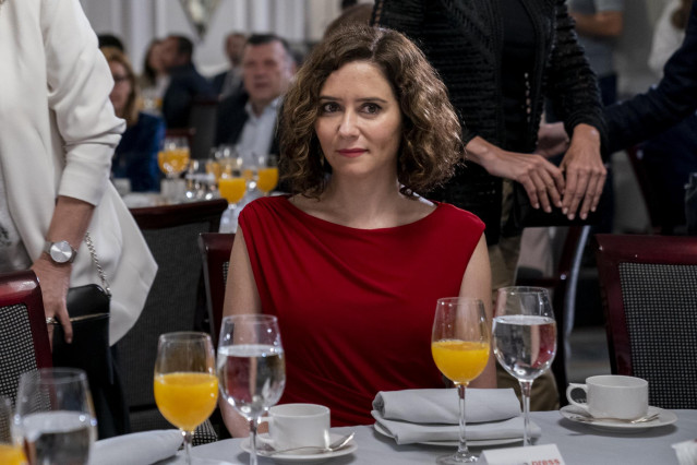 La presidenta de la Comunidad de Madrid, Isabel Díaz Ayuso, durante un Desayuno Informativo de Europa Press, en el Hotel Villa Magna, a 6 de junio de 2022, en Madrid (España).