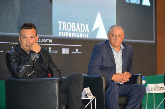 José Elías (Audax Renovables) y Josep Lagares (Metalquimia), este jueves en la Trobada Empresarial al Pirineu