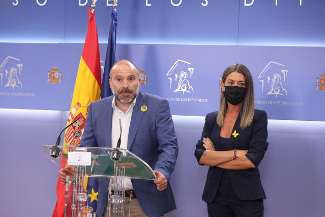 Archivo - El nuevo diputado de Junts en el Congreso Josep Pagès ofrece una rueda de prensa en el Congreso de los Diputados, a 7 de septiembre de 2021, en Madrid (España).