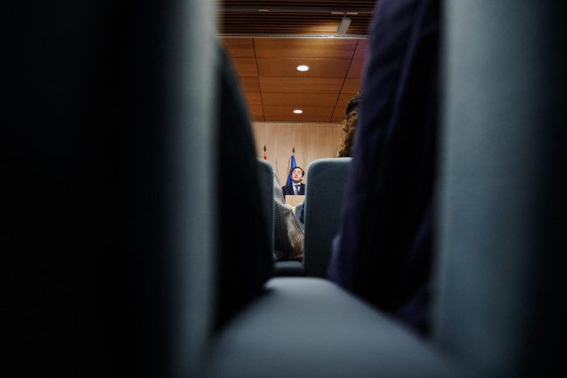 El ministro de Asuntos Exteriores, José Manuel Albares, inaugura el seminario para periodistas 'Cumbre de la OTAN: el futuro de la Alianza se define en Madrid', en el Ministerio de Asuntos Exteriores, a 9 de junio de 2022, en Madrid (España). El objetivo