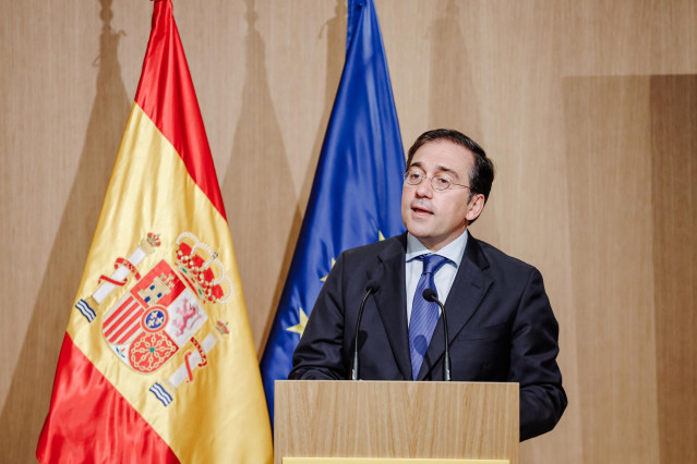 El ministro de Asuntos Exteriores, José Manuel Albares, inaugura el seminario para periodistas 'Cumbre de la OTAN: el futuro de la Alianza se define en Madrid', en el Ministerio de Asuntos Exteriores, a 9 de junio de 2022, en Madrid (España).