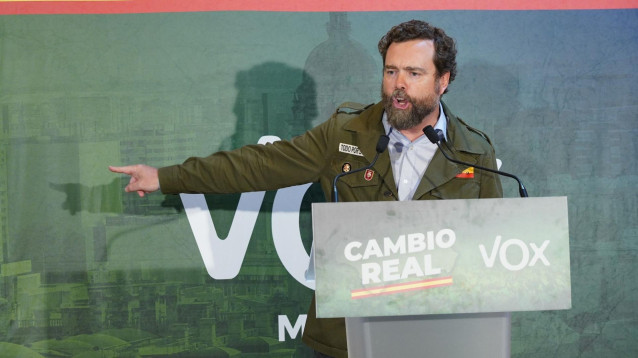 El portavoz de Vox en el Congreso, Iván Espinosa de los Monteros, en una foto de archivo en un mitin.