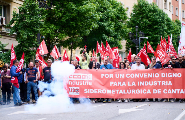 Manifestación del sector del metal en Santander.