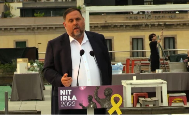 Oriol Junqueras durante la Nit Irla 2022.