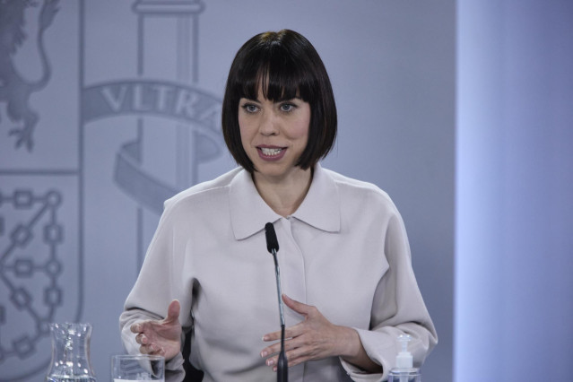 La ministra de Ciencia e Innovación, Diana Morant, comparece tras la reunión del Consejo de Ministros, en el Palacio de La Moncloa, a 14 de junio de 2022, en Madrid (España).