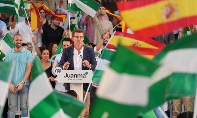Feijóo en un acto público de campaña en Almería/Archivo