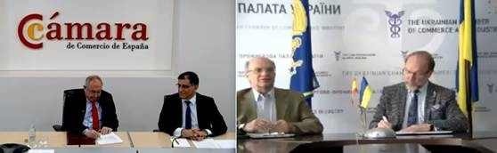 La Cámara de España firma un acuerdo con la Cámara de Comercio de Ucracnia para estrechar relaciones.