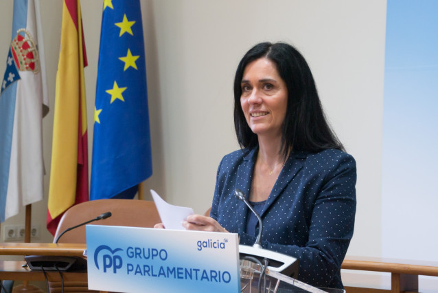 La secretaria general del PPdeG, Paula Prado, en rueda de prensa.