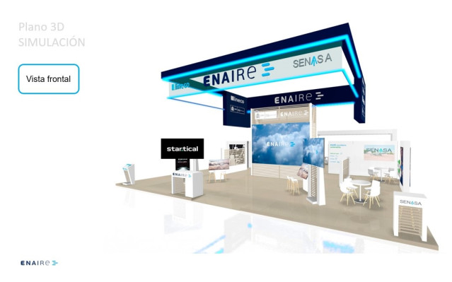 Simulación del stand de Enaire en el World ATM Congress.
