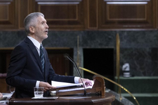 El ministro del Interior, Fernando Grande-Marlaska, en una sesión plenaria en el Congreso de los Diputados, a 25 de mayo de 2022, en Madrid (España).