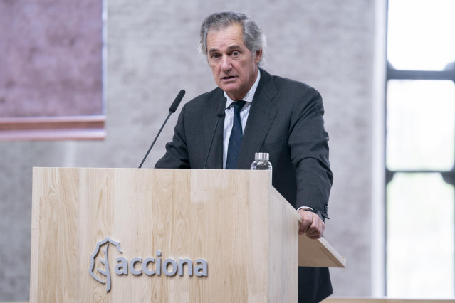 El presidente de Acciona, José Manuel Entrecanales, durante la junta de accionistas de 2022