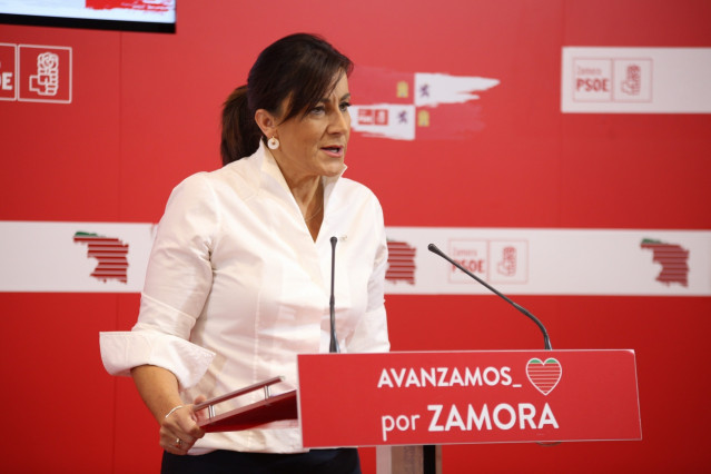 Ana Sánchez durante la rueda de prensa en Zamora.