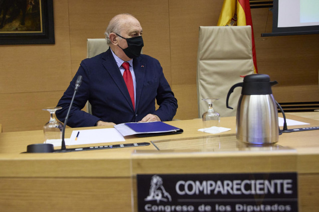 Archivo - El exministro del Interior Jorge Fernández Díaz en la comisión de investigación de la operación ‘Kitchen’ del Congreso de los Diputados, a 17 de noviembre de 2021, en Madrid (España).