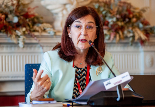 La presidenta de la CNMC, Cani Fernández, en su intervención en los cursos de verano de la APIE, en la Universidad Internacional Menéndez Pelayo (UIMP)