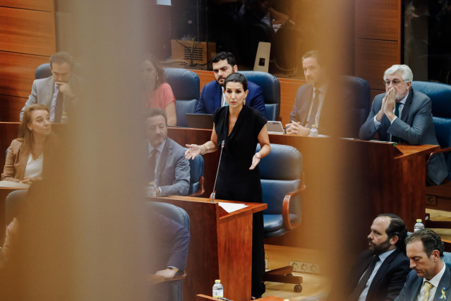 La portavoz de Vox en la Asamblea de Madrid, Rocío Monasterio, interviene durante una sesión plenaria, en la Asamblea de Madrid, a 23 de junio de 2022, en Madrid (España). El tema central de este pleno es la explicación de la presidenta de la Comunidad de