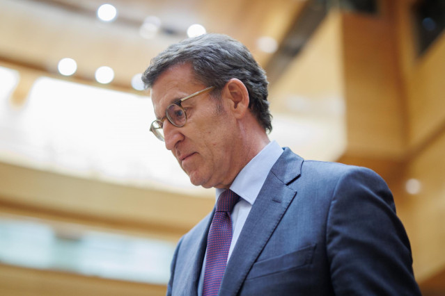 El líder del PP, Alberto Núñez Feijóo, durante una sesión plenaria, en el Senado, a 21 de junio de 2022, en Madrid (España).
