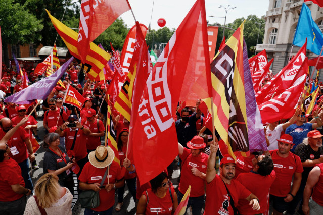 Banderines de CCOO en una imagen de archivo.