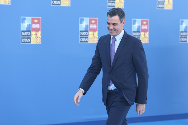 El presidente del Gobierno de España, Pedro Sánchez, a su llegada a la segunda y última jornada de la Cumbre de la OTAN 2022 en el Recinto Ferial IFEMA MADRID, a 29 de junio de 2022, en Madrid (España).