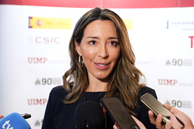 La secretaria de Estado de Comercio de España, Xiana Méndez, comparece ante los medios antes de participar en un curso sobre internacionalización de la economía, en la Universidad Internacional Menéndez Pelayo (UIMP), a 1 de julio de 2022, en Santander, C